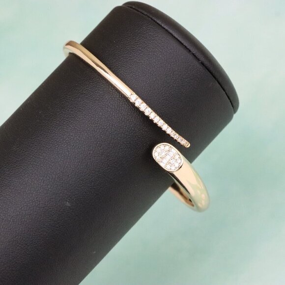 Rose Gold Designer Bangle with Diamond Accents, XPBL0599 - Picture 7 of 12